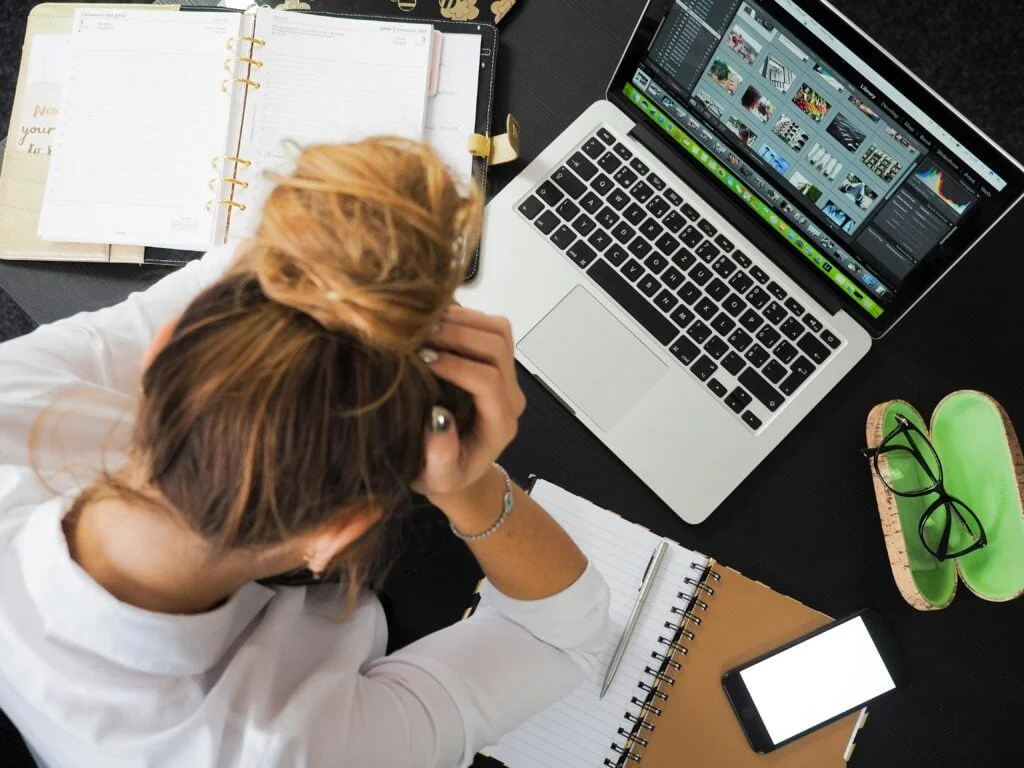 GMAT burnout, Woman Sitting in Front of Macbook